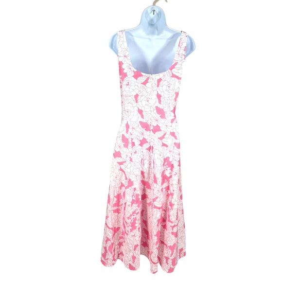 Three Graces London Ada Embroidered Cotton Midi Dress Pink Size 16 NWT Resort - Picture 8 of 12